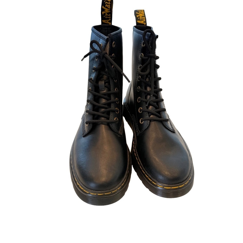 Dr. Martens Zavala Unisex Lace Up Boots Black Leather Combat/ Moto Sz M-10 W-11